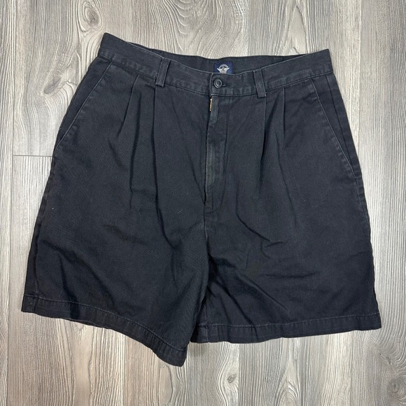 Dockers Pants - Dockers Classic Khakis Black‎ Pleated Shorts Women Size 12 Cotton Casual